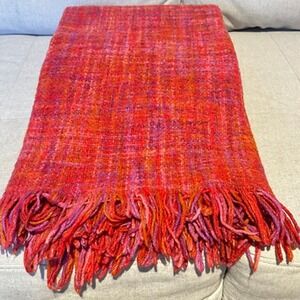 Pier 1 Imports Chenille Fringe Trim Throw 74x54 Blanket
